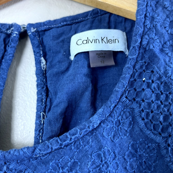 Blue Lace Calvin Klein A-Line Dress 12 - Picture 3 of 6